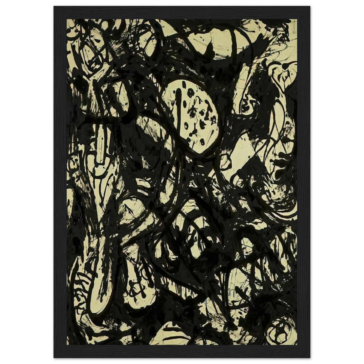 BLACK WHITE NUMBER 20 1951 Framed Poster | Jackson Pollock Framed Prints Wall Art | Jackson Pollock Store