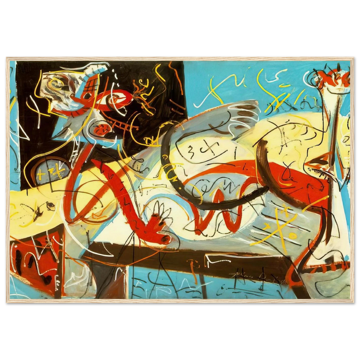 STENOGRAPHIC FIGURE Framed Poster | Jackson Pollock Framed Prints Wall Art | Jackson Pollock Store