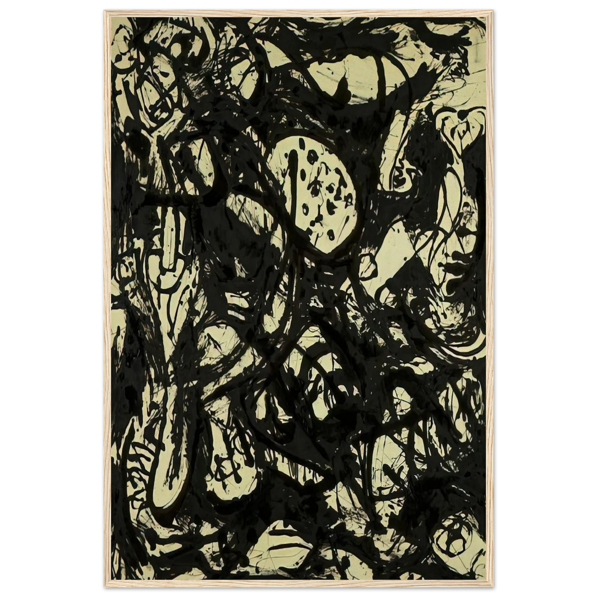 BLACK WHITE NUMBER 20 1951 Framed Poster | Jackson Pollock Framed Prints Wall Art | Jackson Pollock Store