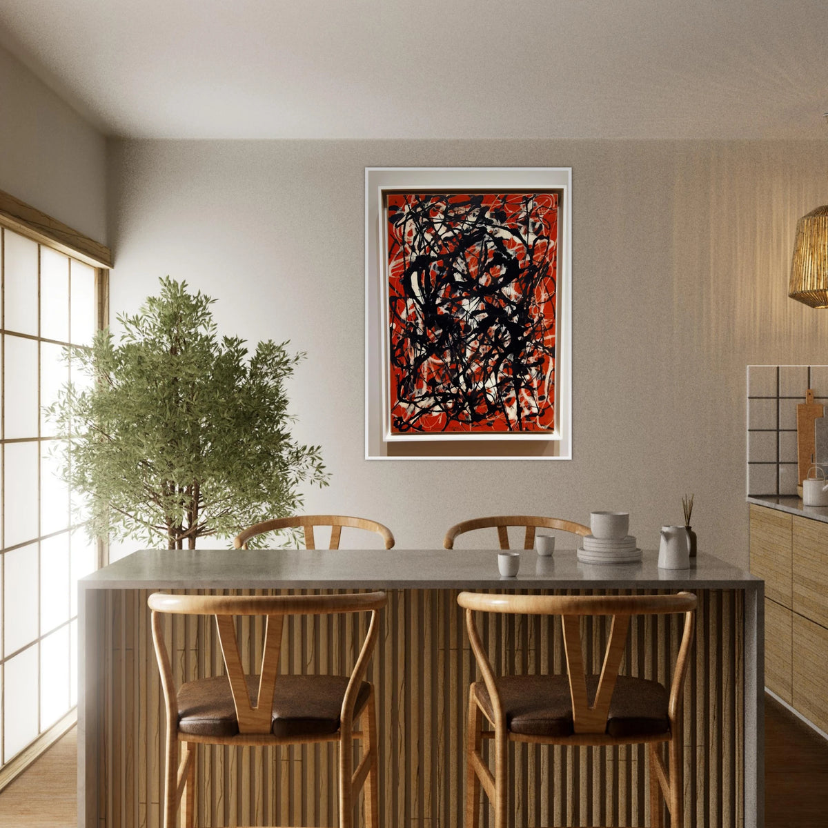 FREE FORM 1946 Framed Poster | Jackson Pollock Framed Prints Wall Art | Jackson Pollock Store