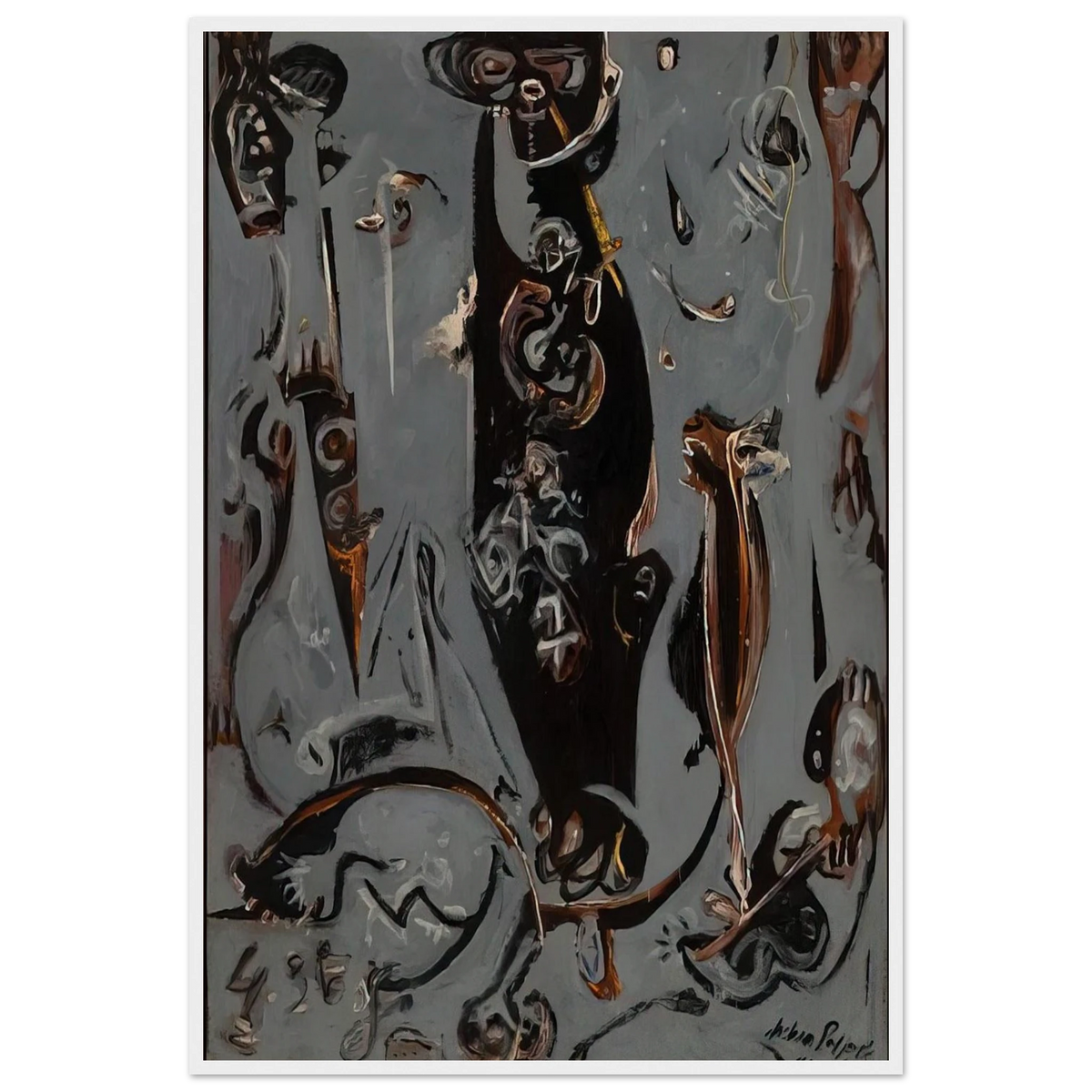 TOTEM LESSON 2 1945 Framed Poster | Jackson Pollock Framed Prints Wall Art | Jackson Pollock Store