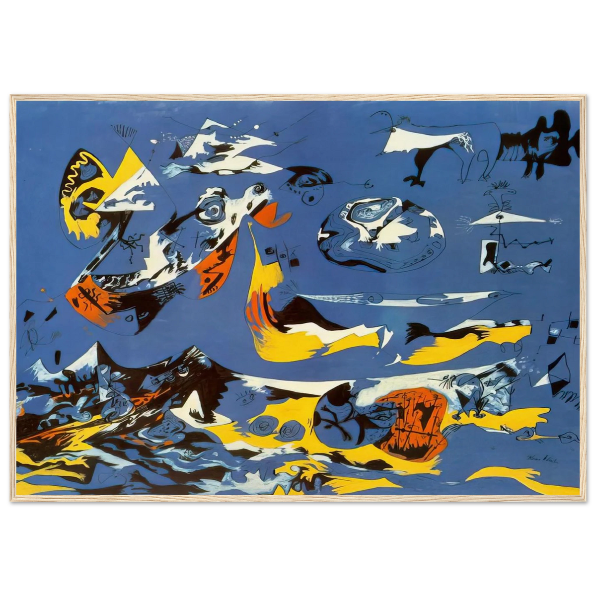 BLUE MOBY DICK Framed Poster | Jackson Pollock Framed Prints Wall Art | Jackson Pollock Store
