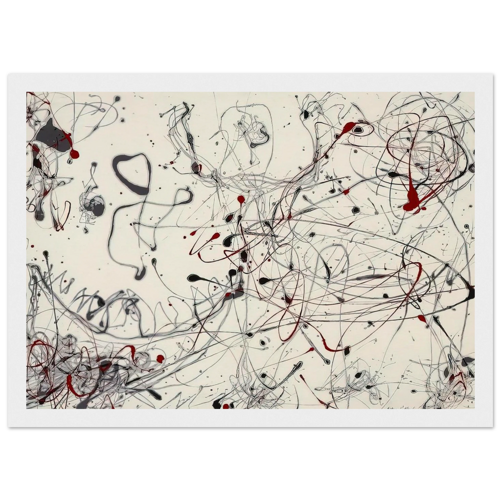 NUMBER 4 GRAY AND RED 1948 Framed Poster | Jackson Pollock Framed Prints Wall Art | Jackson Pollock Store