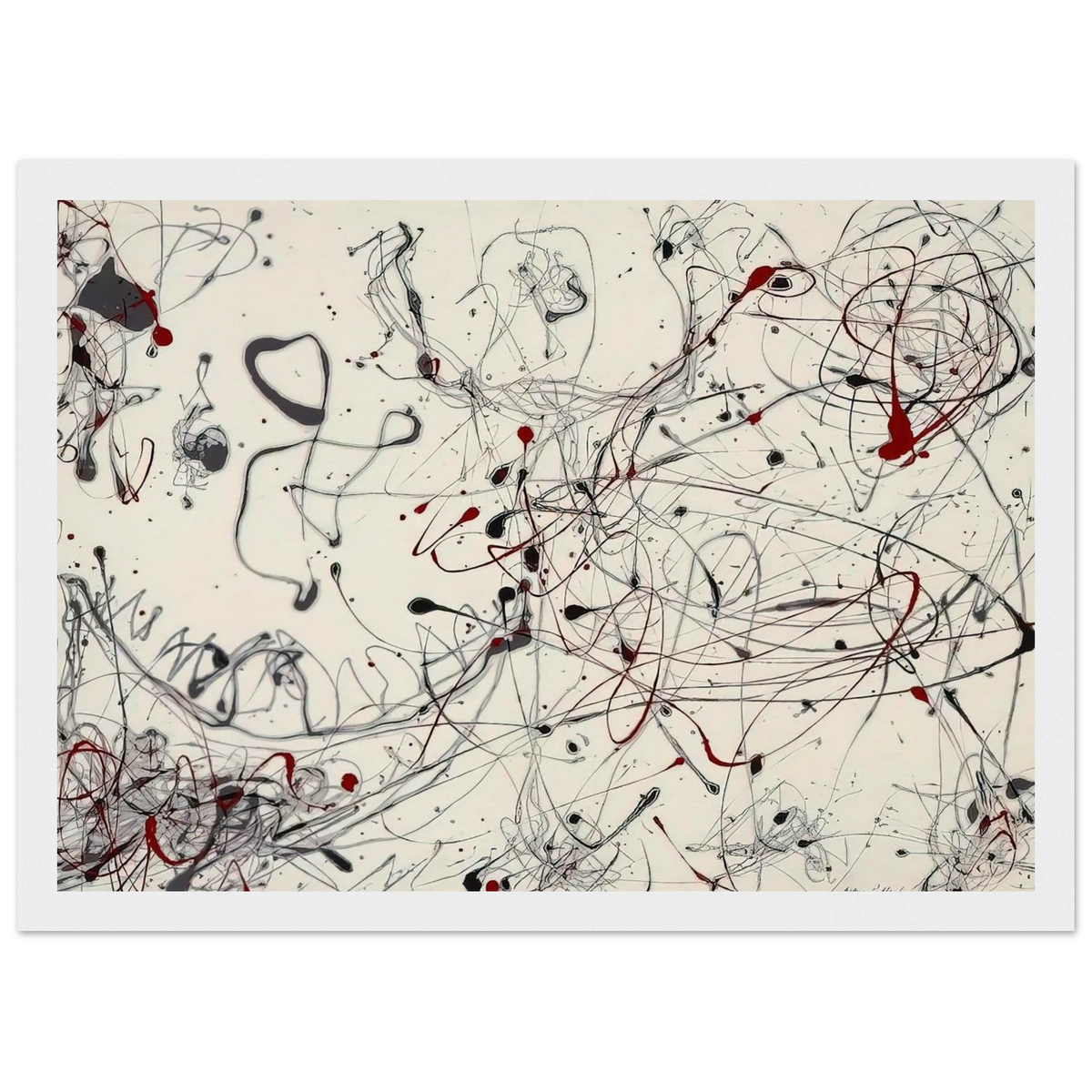 NUMBER 4 GRAY AND RED 1948 Framed Poster | Jackson Pollock Framed Prints Wall Art | Jackson Pollock Store