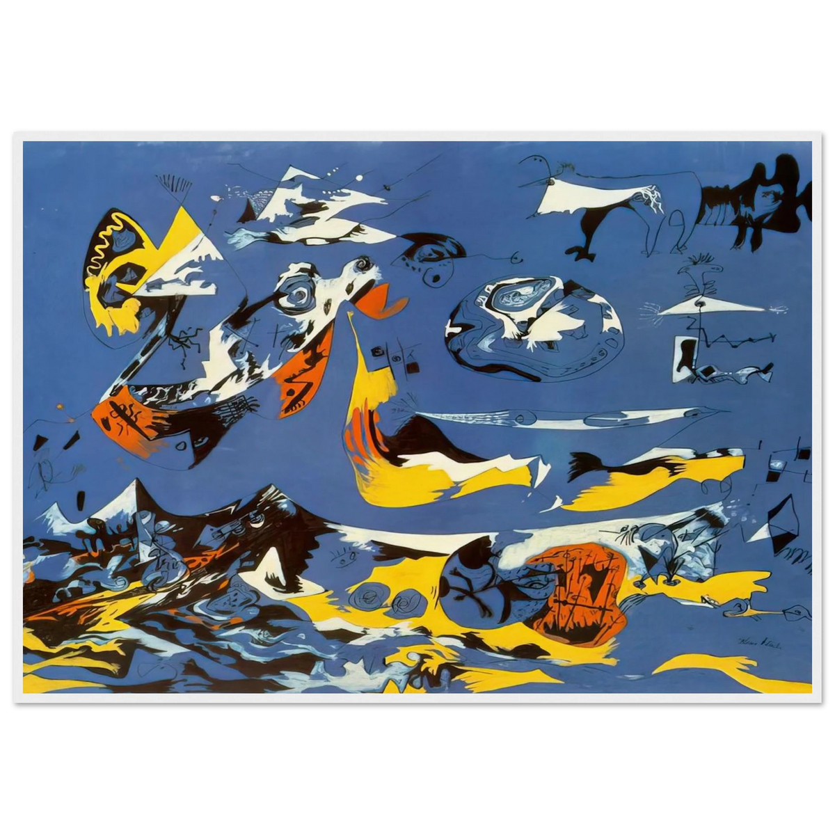 BLUE MOBY DICK Framed Poster | Jackson Pollock Framed Prints Wall Art | Jackson Pollock Store