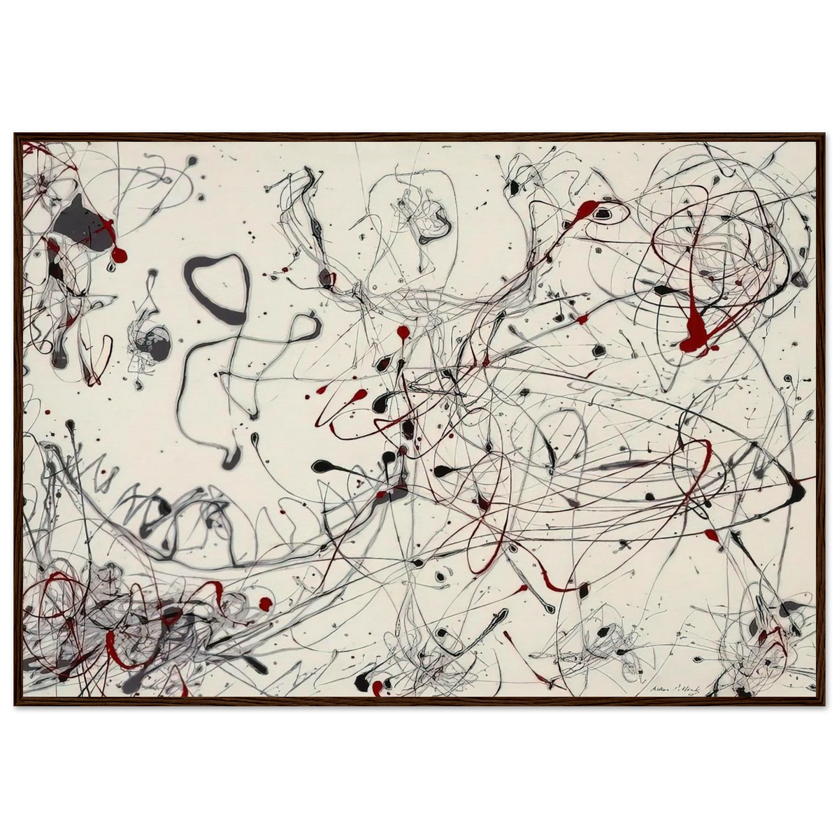 NUMBER 4 GRAY AND RED 1948 Framed Poster | Jackson Pollock Framed Prints Wall Art | Jackson Pollock Store