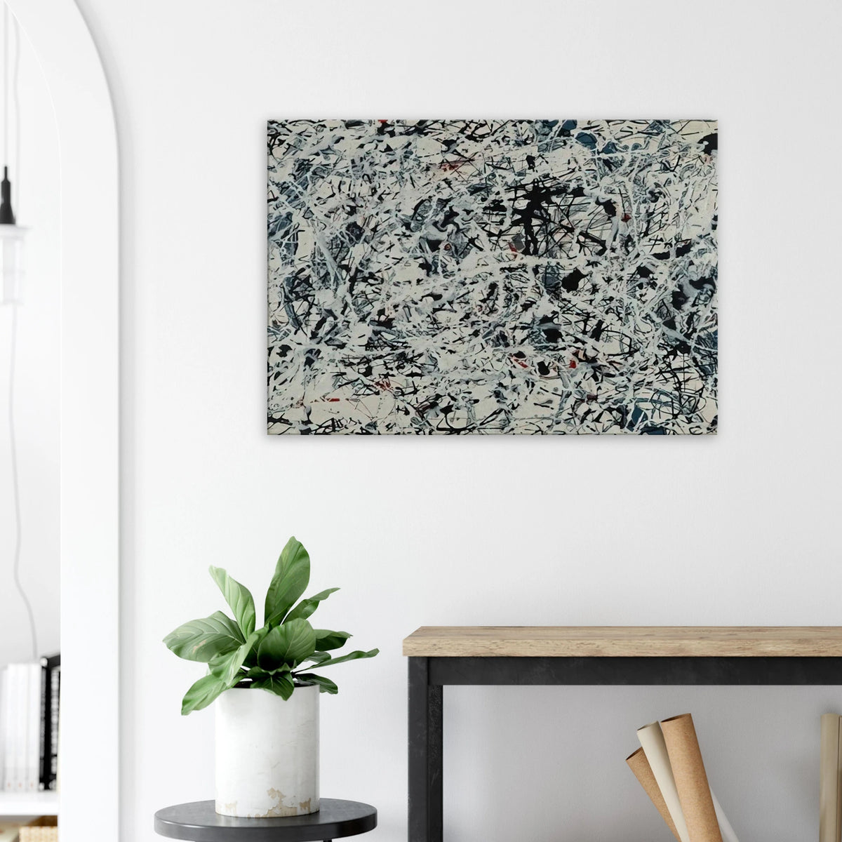 COMPOSITION WHITE BLACK BLUE AND RED ON WHITE 1948 Canvas | Jackson Pollock Canvas | Jackson Pollock Store