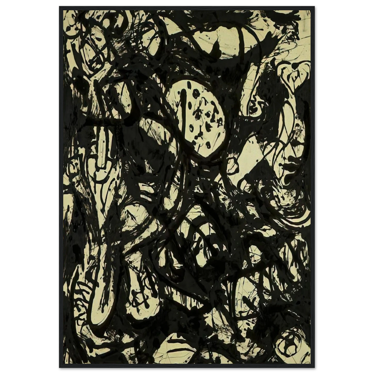 BLACK WHITE NUMBER 20 1951 Framed Poster | Jackson Pollock Framed Prints Wall Art | Jackson Pollock Store
