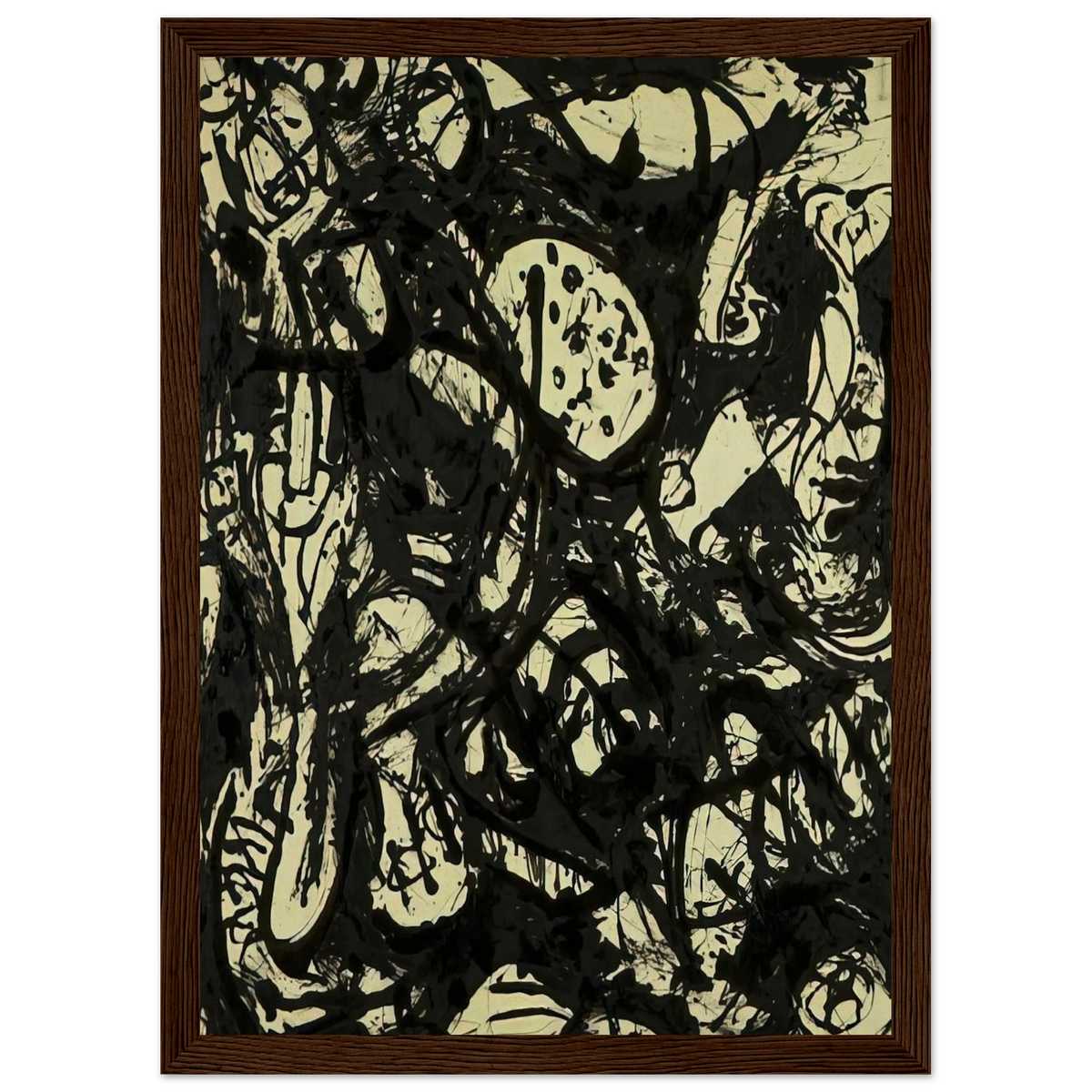BLACK WHITE NUMBER 20 1951 Framed Poster | Jackson Pollock Framed Prints Wall Art | Jackson Pollock Store
