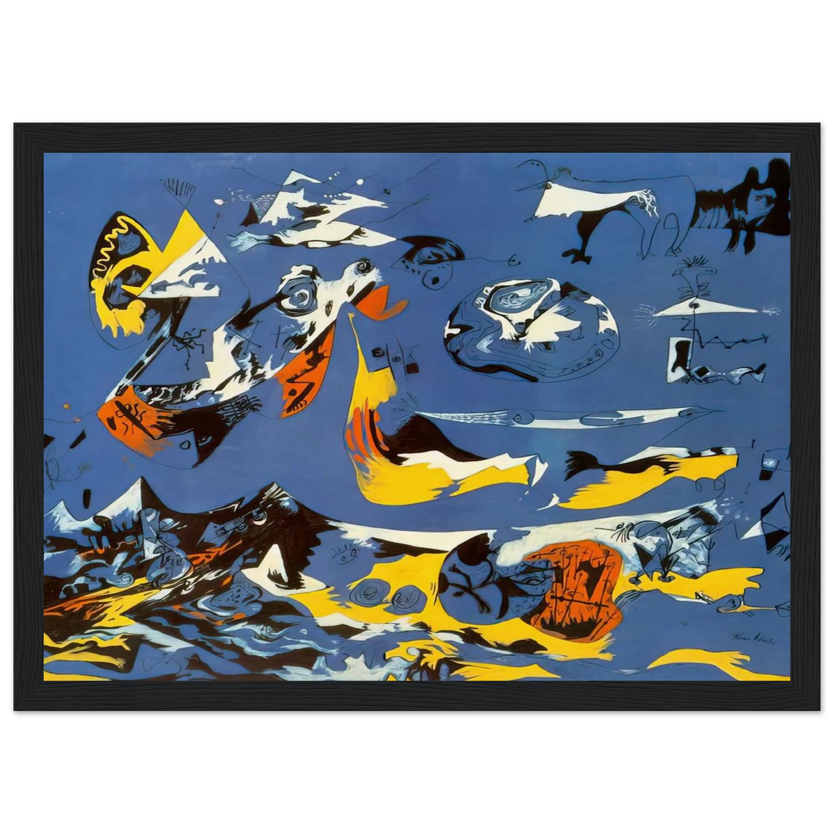 BLUE MOBY DICK Framed Poster | Jackson Pollock Framed Prints Wall Art | Jackson Pollock Store