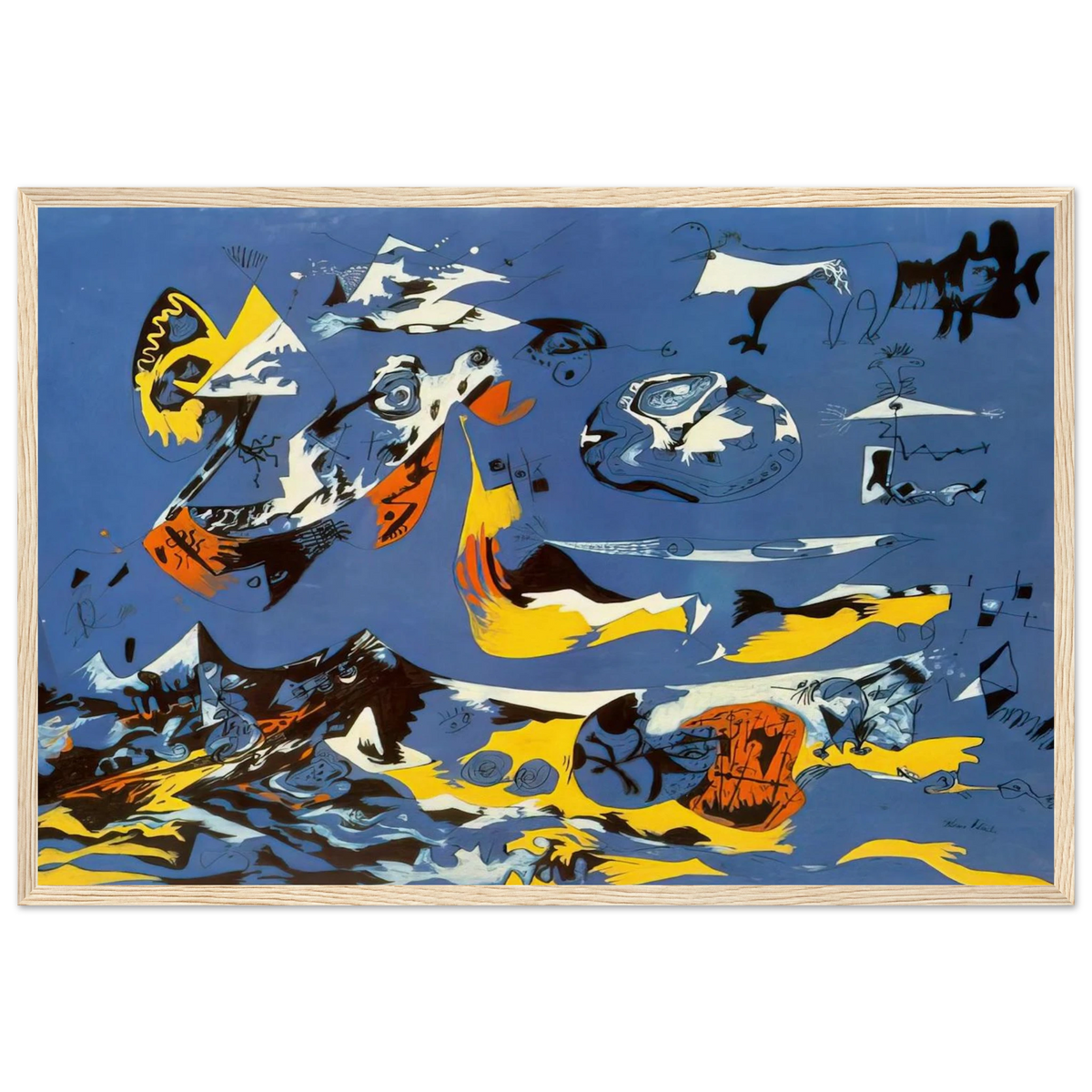 BLUE MOBY DICK Framed Poster | Jackson Pollock Framed Prints Wall Art | Jackson Pollock Store