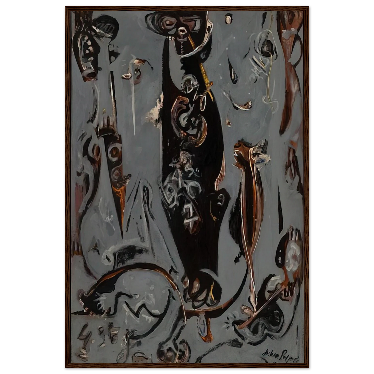 TOTEM LESSON 2 1945 Framed Poster | Jackson Pollock Framed Prints Wall Art | Jackson Pollock Store