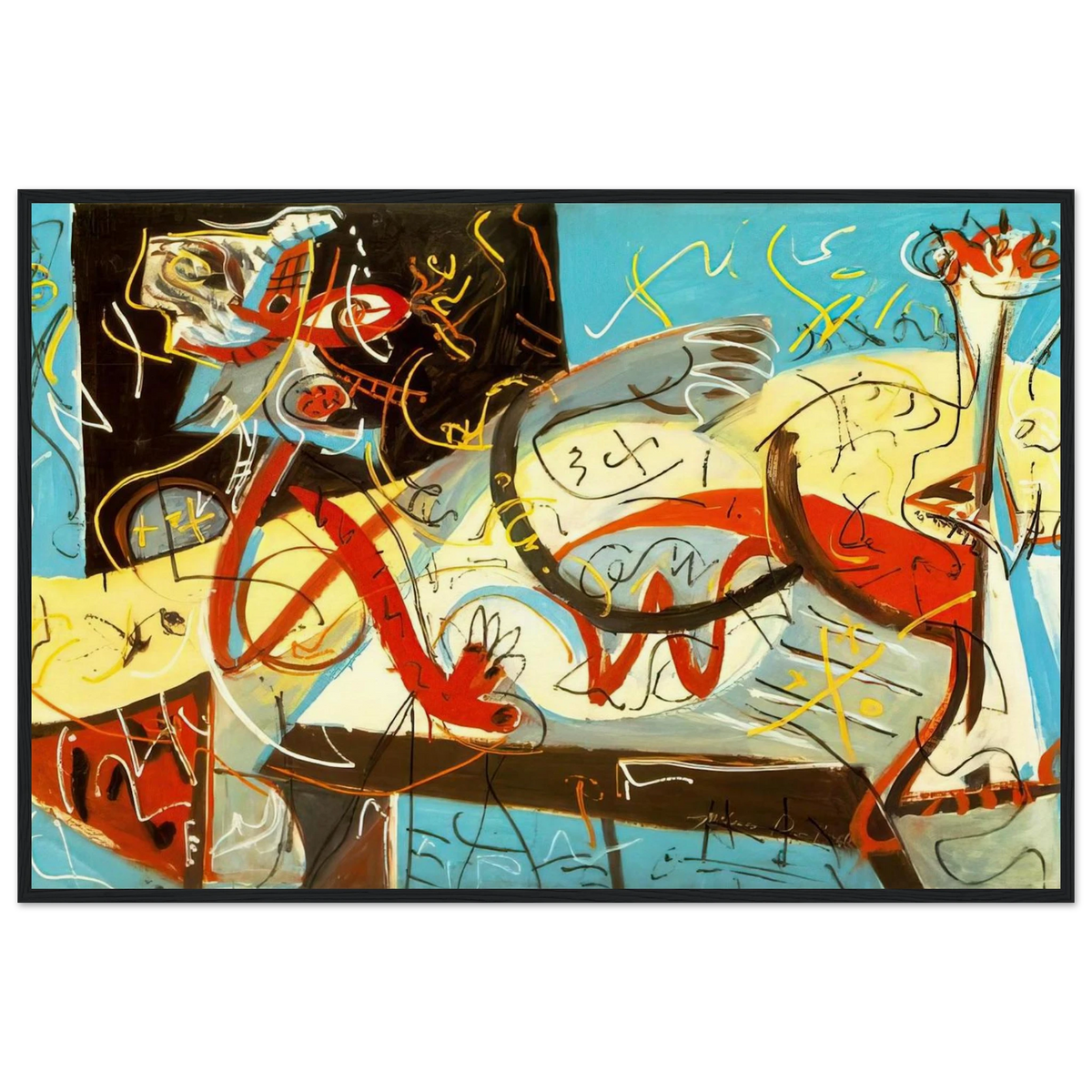 STENOGRAPHIC FIGURE Framed Poster | Jackson Pollock Framed Prints Wall Art | Jackson Pollock Store