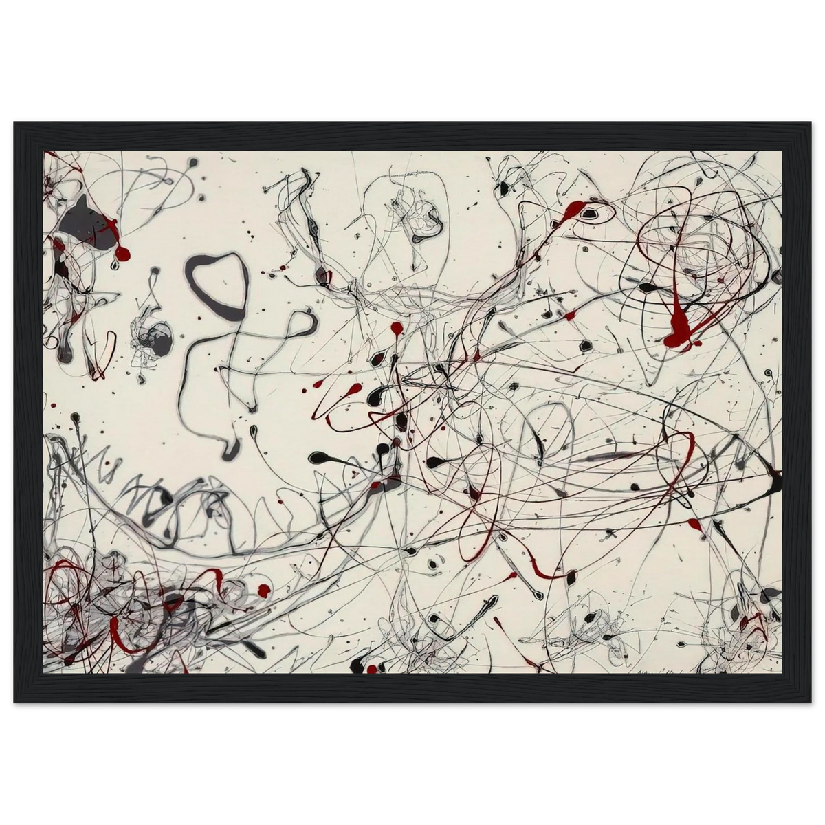 NUMBER 4 GRAY AND RED 1948 Framed Poster | Jackson Pollock Framed Prints Wall Art | Jackson Pollock Store