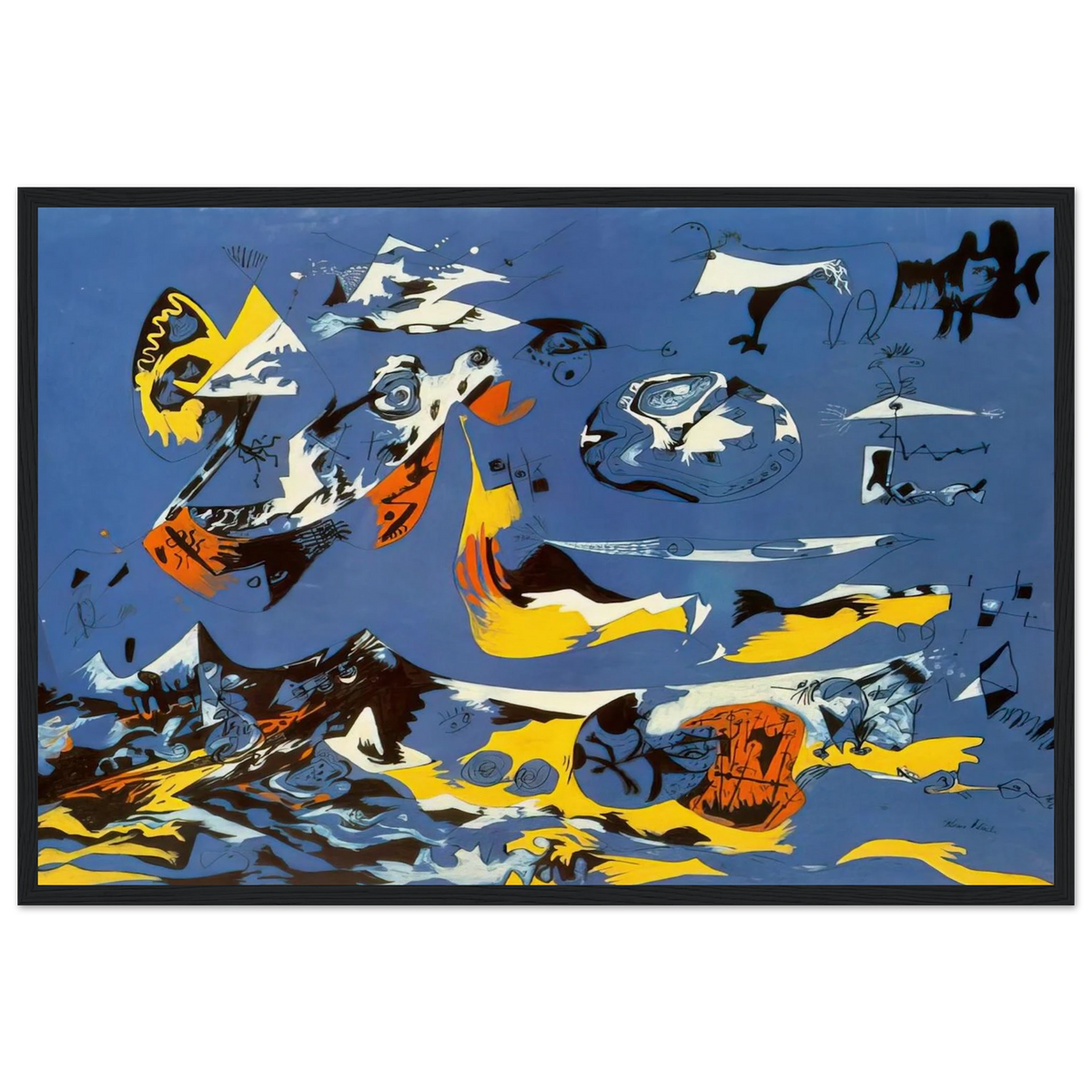 BLUE MOBY DICK Framed Poster | Jackson Pollock Framed Prints Wall Art | Jackson Pollock Store