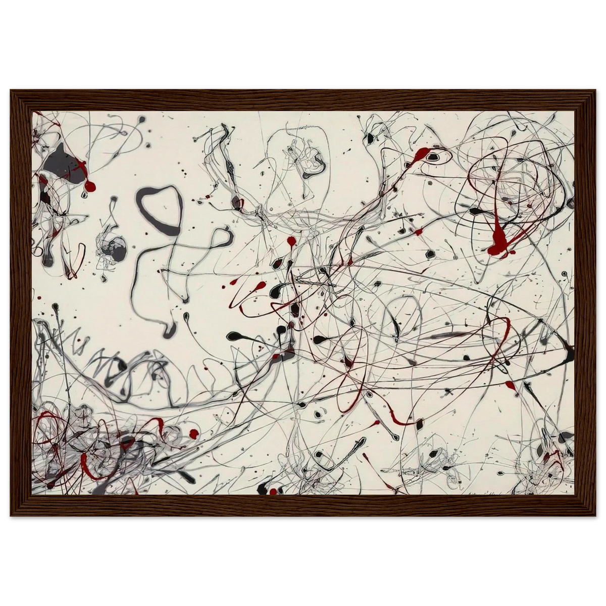 NUMBER 4 GRAY AND RED 1948 Framed Poster | Jackson Pollock Framed Prints Wall Art | Jackson Pollock Store