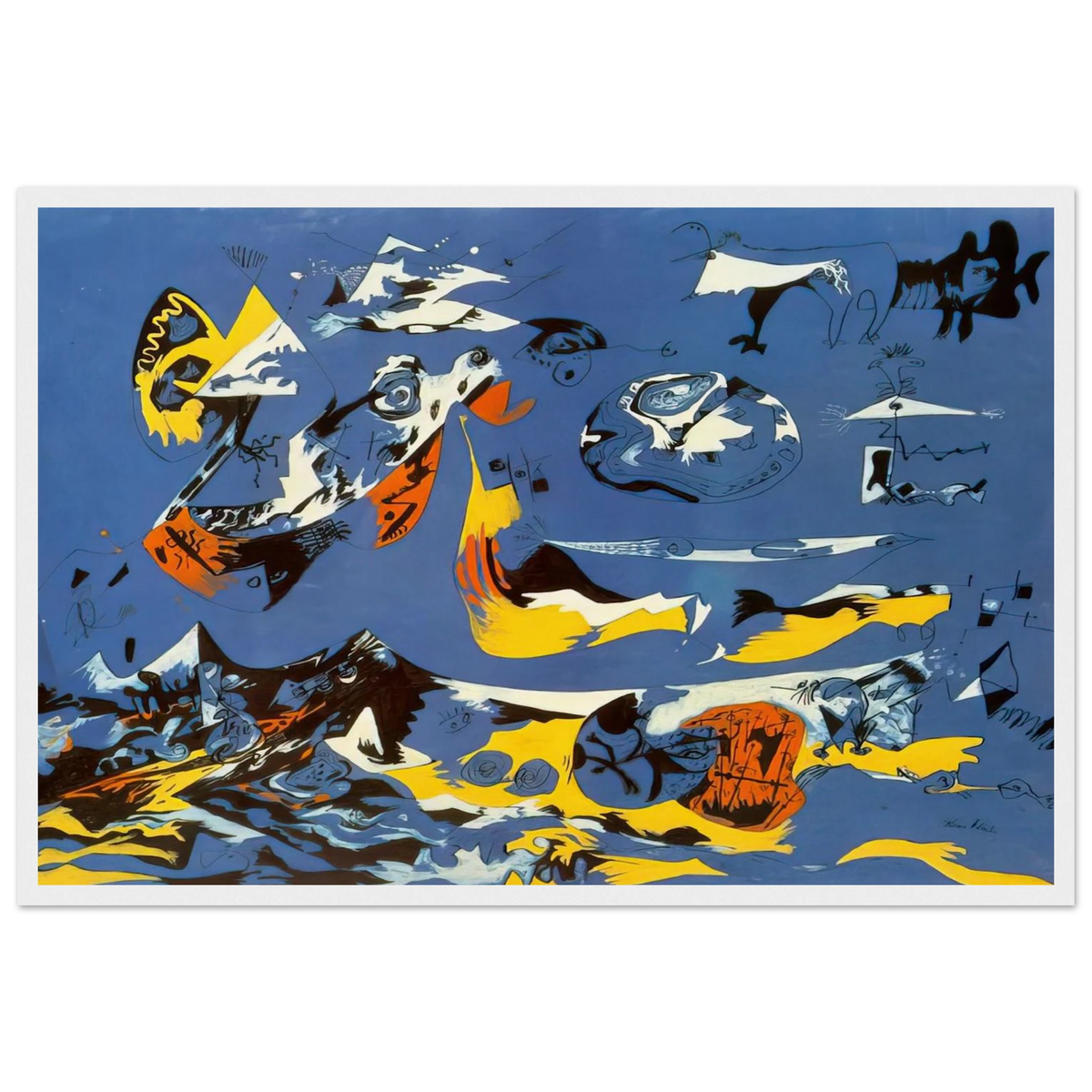BLUE MOBY DICK Framed Poster | Jackson Pollock Framed Prints Wall Art | Jackson Pollock Store