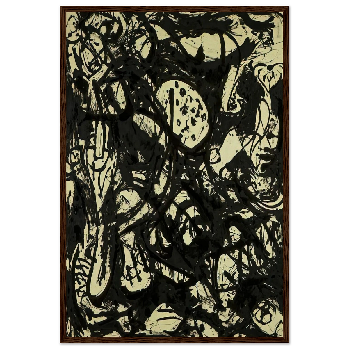 BLACK WHITE NUMBER 20 1951 Framed Poster | Jackson Pollock Framed Prints Wall Art | Jackson Pollock Store