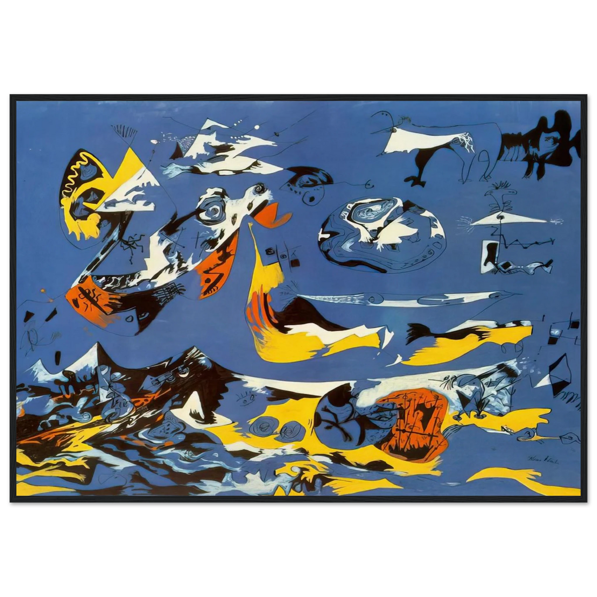 BLUE MOBY DICK Framed Poster | Jackson Pollock Framed Prints Wall Art | Jackson Pollock Store