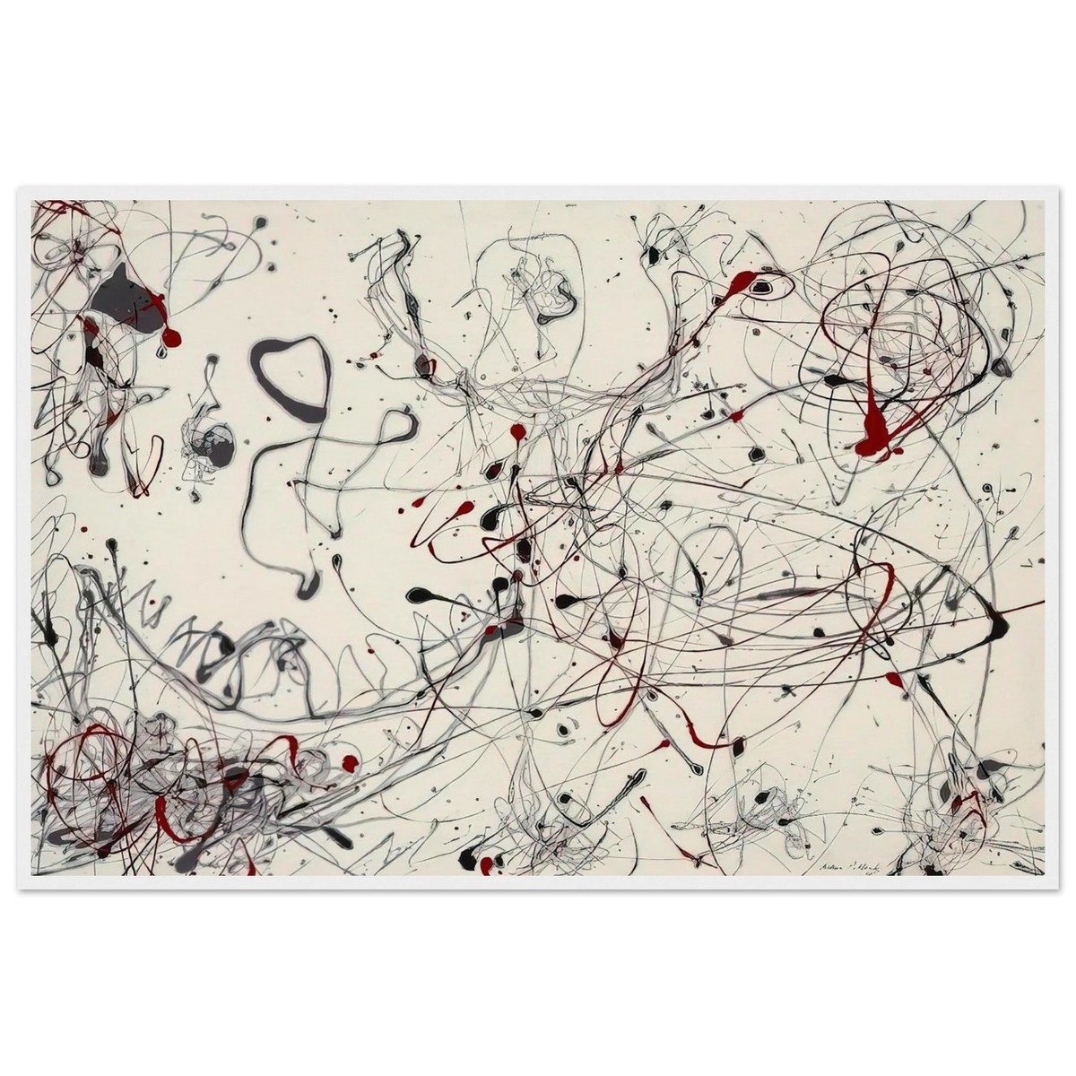 NUMBER 4 GRAY AND RED 1948 Framed Poster | Jackson Pollock Framed Prints Wall Art | Jackson Pollock Store