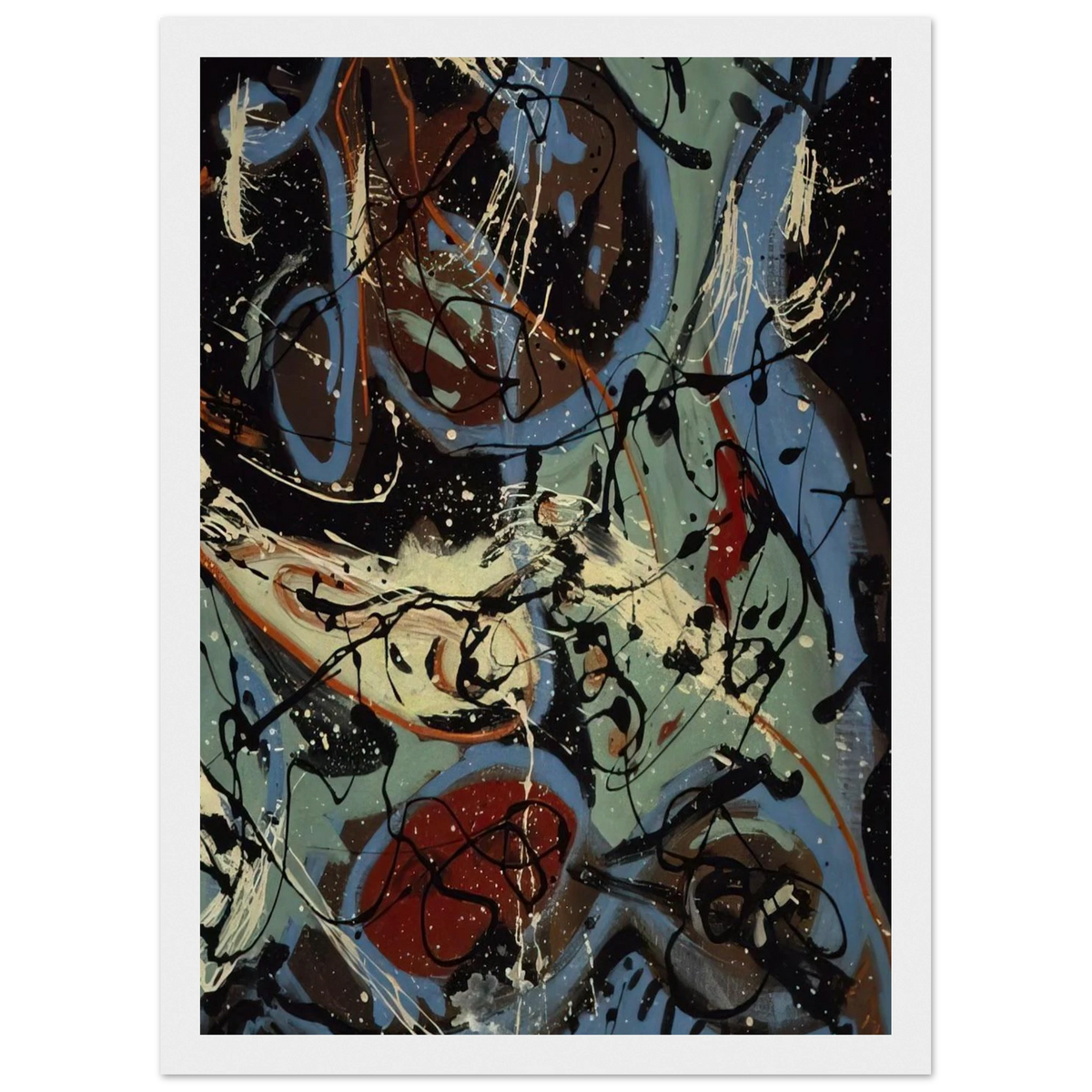 COMPOSITION WITH POURING II Framed Poster | Jackson Pollock Framed Prints Wall Art | Jackson Pollock Store