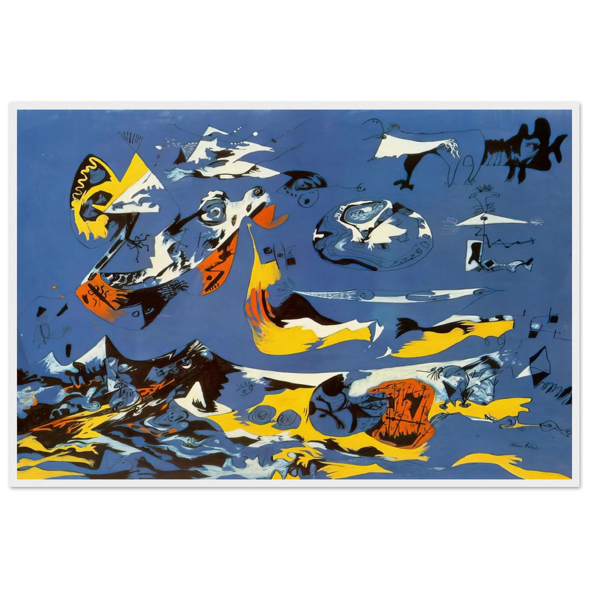 BLUE MOBY DICK Framed Poster | Jackson Pollock Framed Prints Wall Art | Jackson Pollock Store