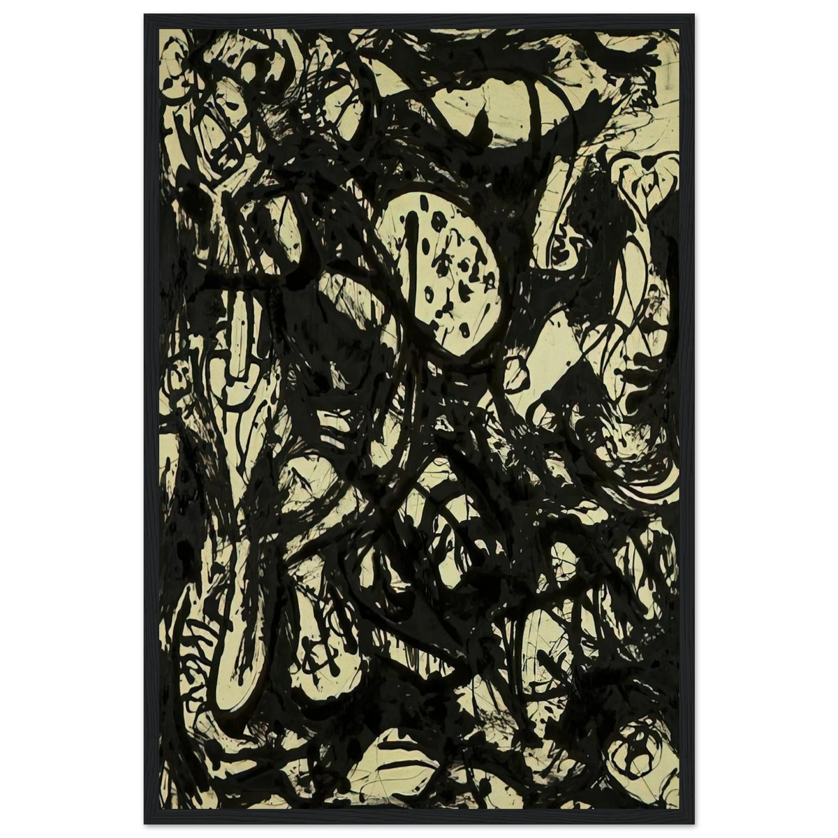 BLACK WHITE NUMBER 20 1951 Framed Poster | Jackson Pollock Framed Prints Wall Art | Jackson Pollock Store