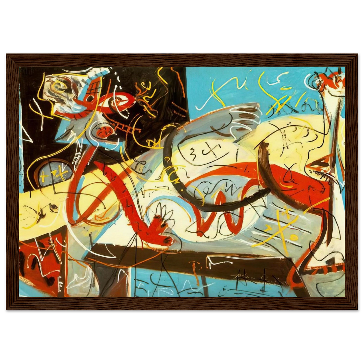 STENOGRAPHIC FIGURE Framed Poster | Jackson Pollock Framed Prints Wall Art | Jackson Pollock Store