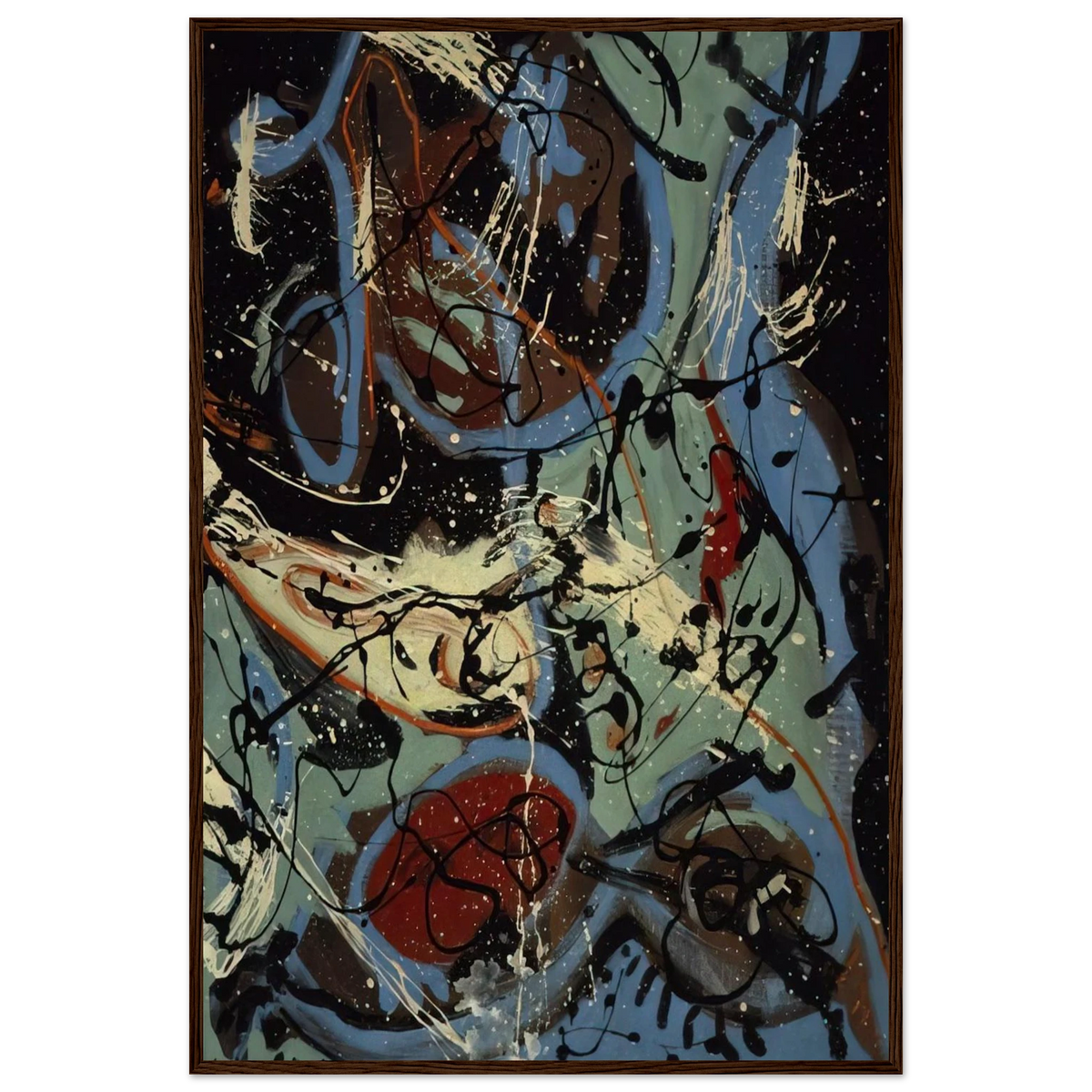 COMPOSITION WITH POURING II Framed Poster | Jackson Pollock Framed Prints Wall Art | Jackson Pollock Store
