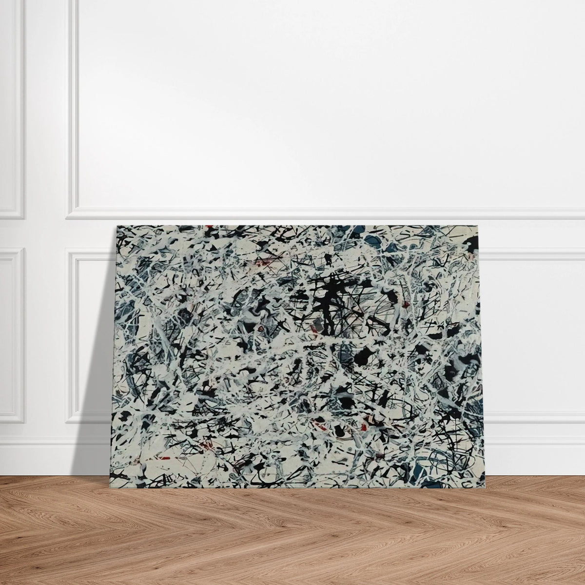 COMPOSITION WHITE BLACK BLUE AND RED ON WHITE 1948 Canvas | Jackson Pollock Canvas | Jackson Pollock Store