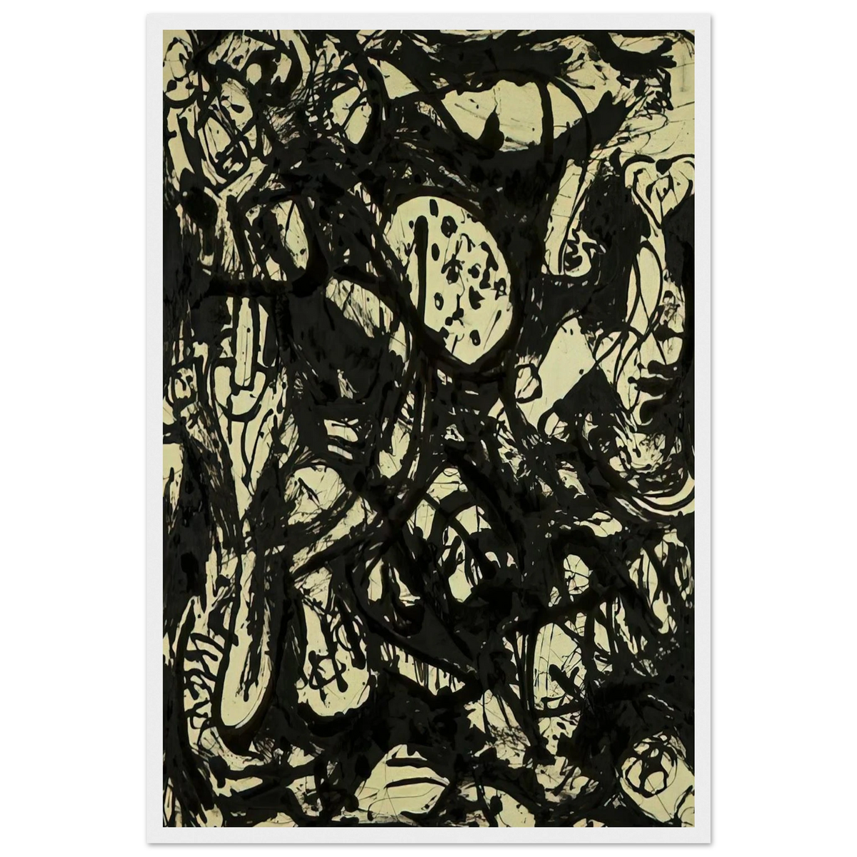 BLACK WHITE NUMBER 20 1951 Framed Poster | Jackson Pollock Framed Prints Wall Art | Jackson Pollock Store