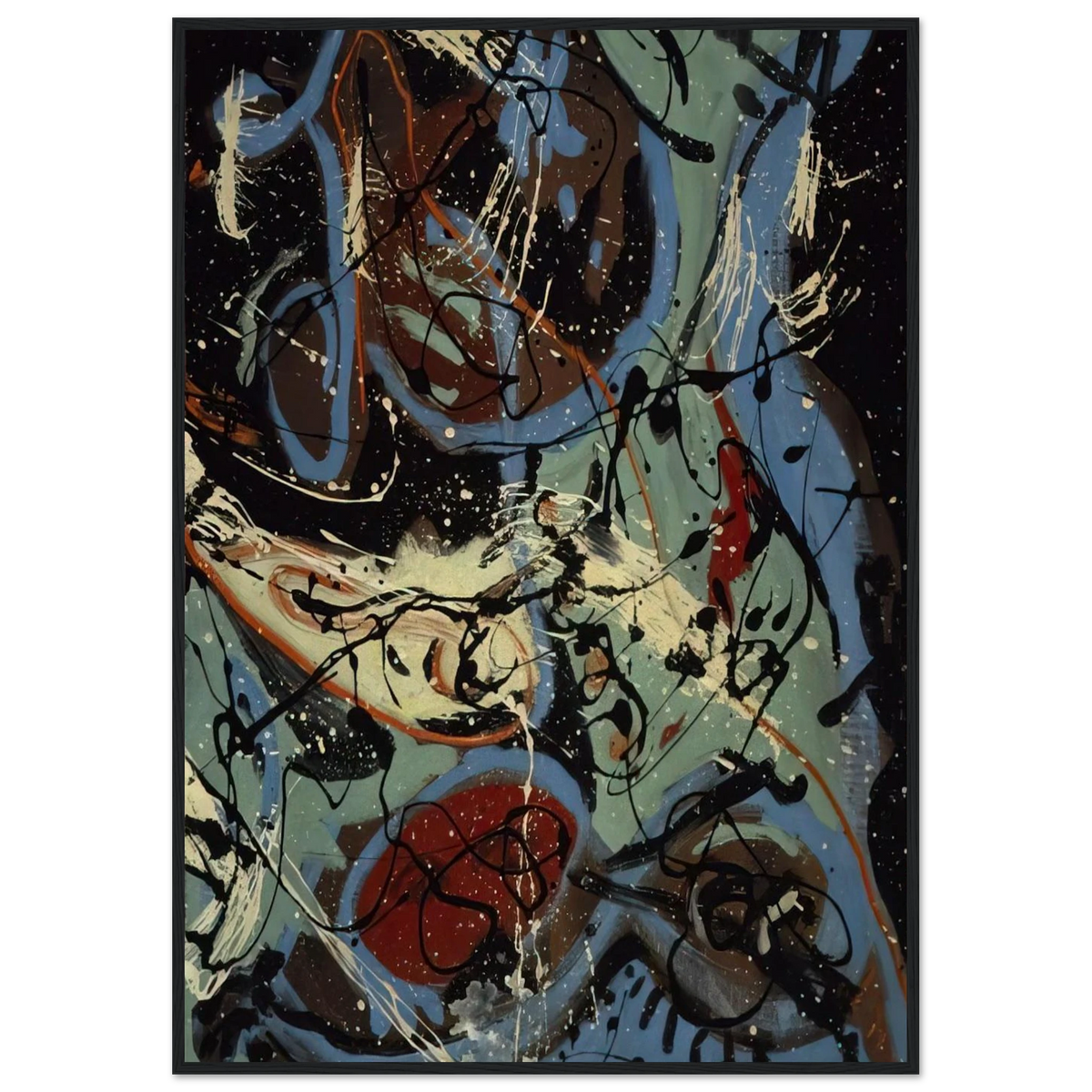 COMPOSITION WITH POURING II Framed Poster | Jackson Pollock Framed Prints Wall Art | Jackson Pollock Store