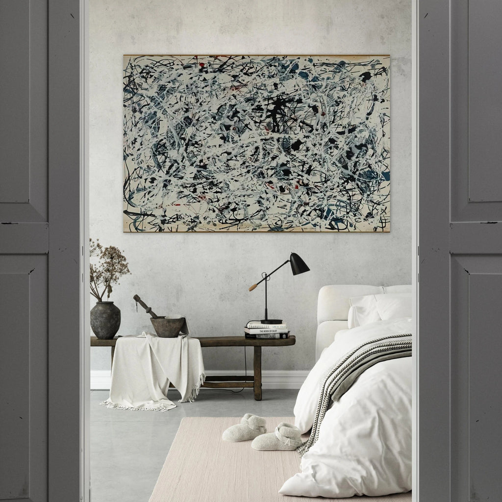 COMPOSITION WHITE BLACK BLUE AND RED ON WHITE 1948 Poster | Jackson Pollock Poster | Jackson Pollock Store