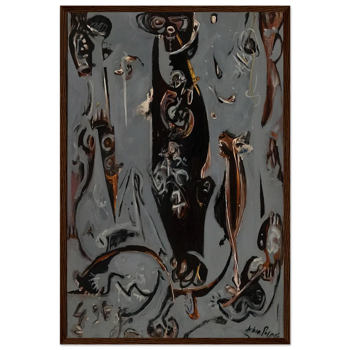 TOTEM LESSON 2 1945 Framed Poster | Jackson Pollock Framed Prints Wall Art | Jackson Pollock Store