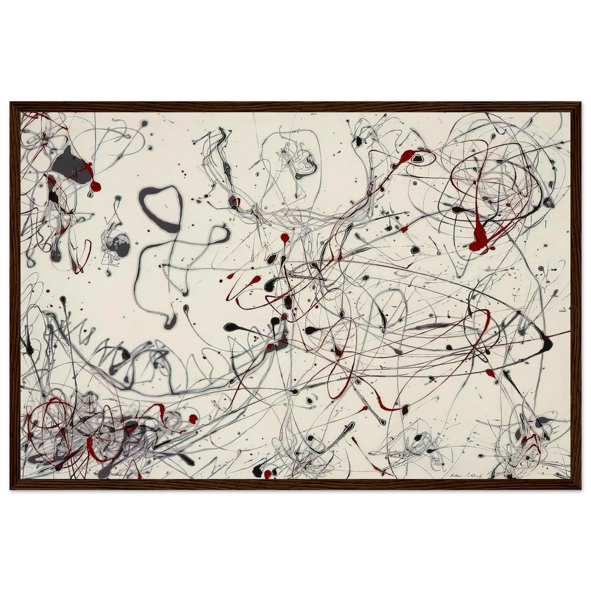 NUMBER 4 GRAY AND RED 1948 Framed Poster | Jackson Pollock Framed Prints Wall Art | Jackson Pollock Store
