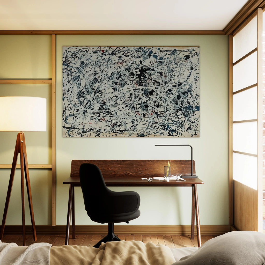 COMPOSITION WHITE BLACK BLUE AND RED ON WHITE 1948 Poster | Jackson Pollock Poster | Jackson Pollock Store