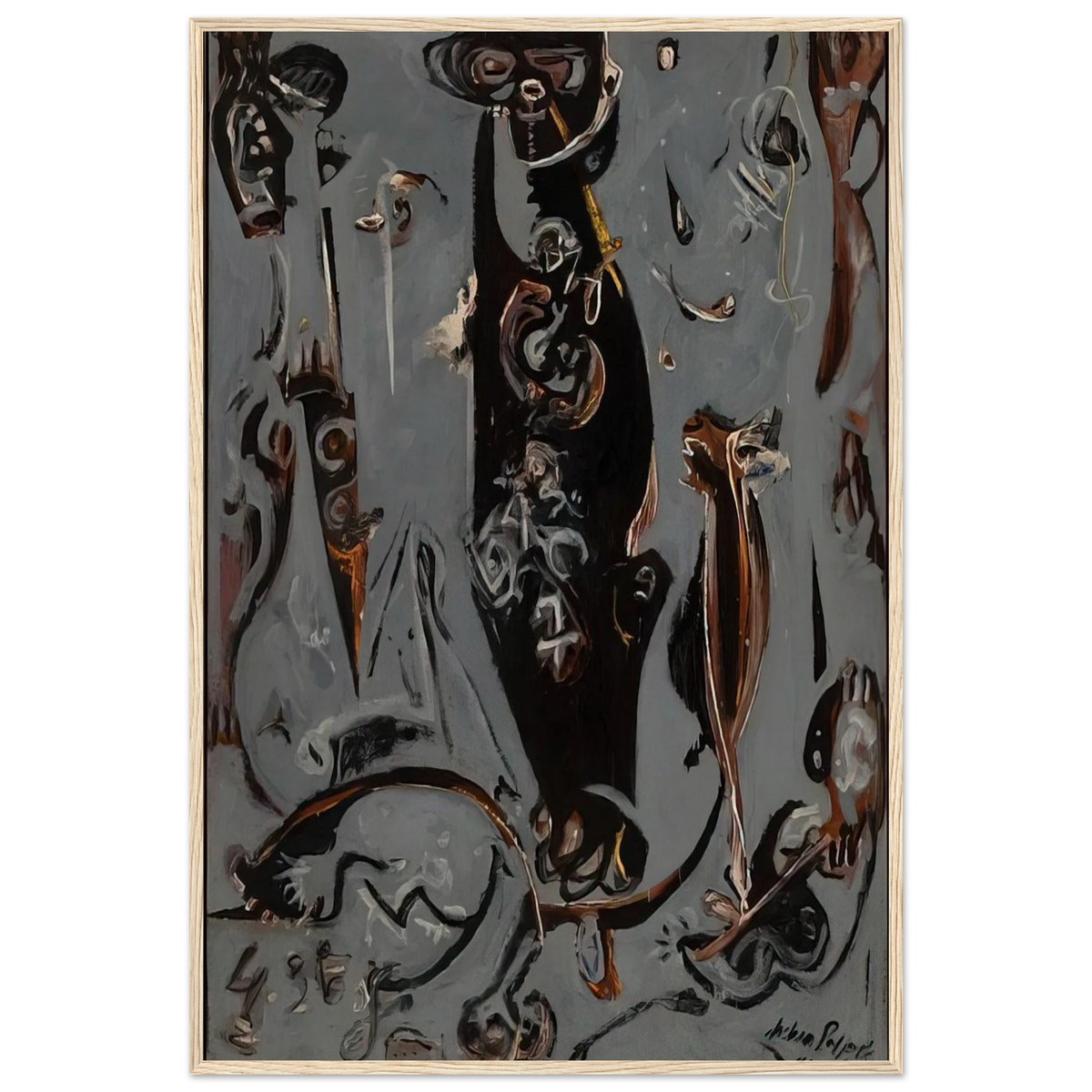 TOTEM LESSON 2 1945 Framed Poster | Jackson Pollock Framed Prints Wall Art | Jackson Pollock Store