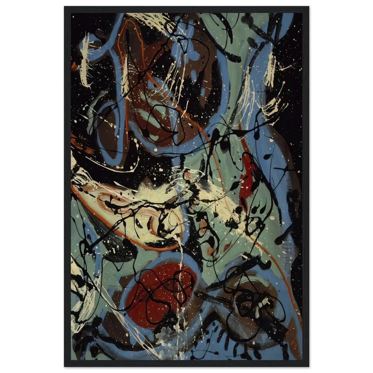 COMPOSITION WITH POURING II Framed Poster | Jackson Pollock Framed Prints Wall Art | Jackson Pollock Store