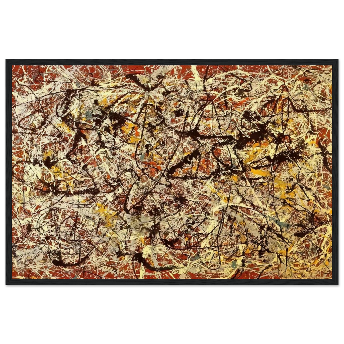 MURAL ON INDIAN RED GROUND 1950 Framed Poster | Jackson Pollock Framed Prints Wall Art | Jackson Pollock Store
