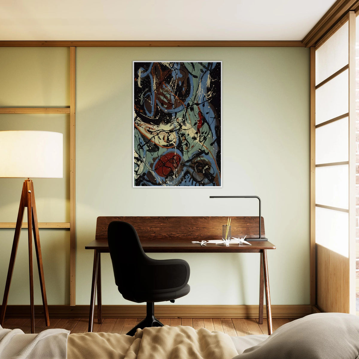 COMPOSITION WITH POURING II Framed Poster | Jackson Pollock Framed Prints Wall Art | Jackson Pollock Store