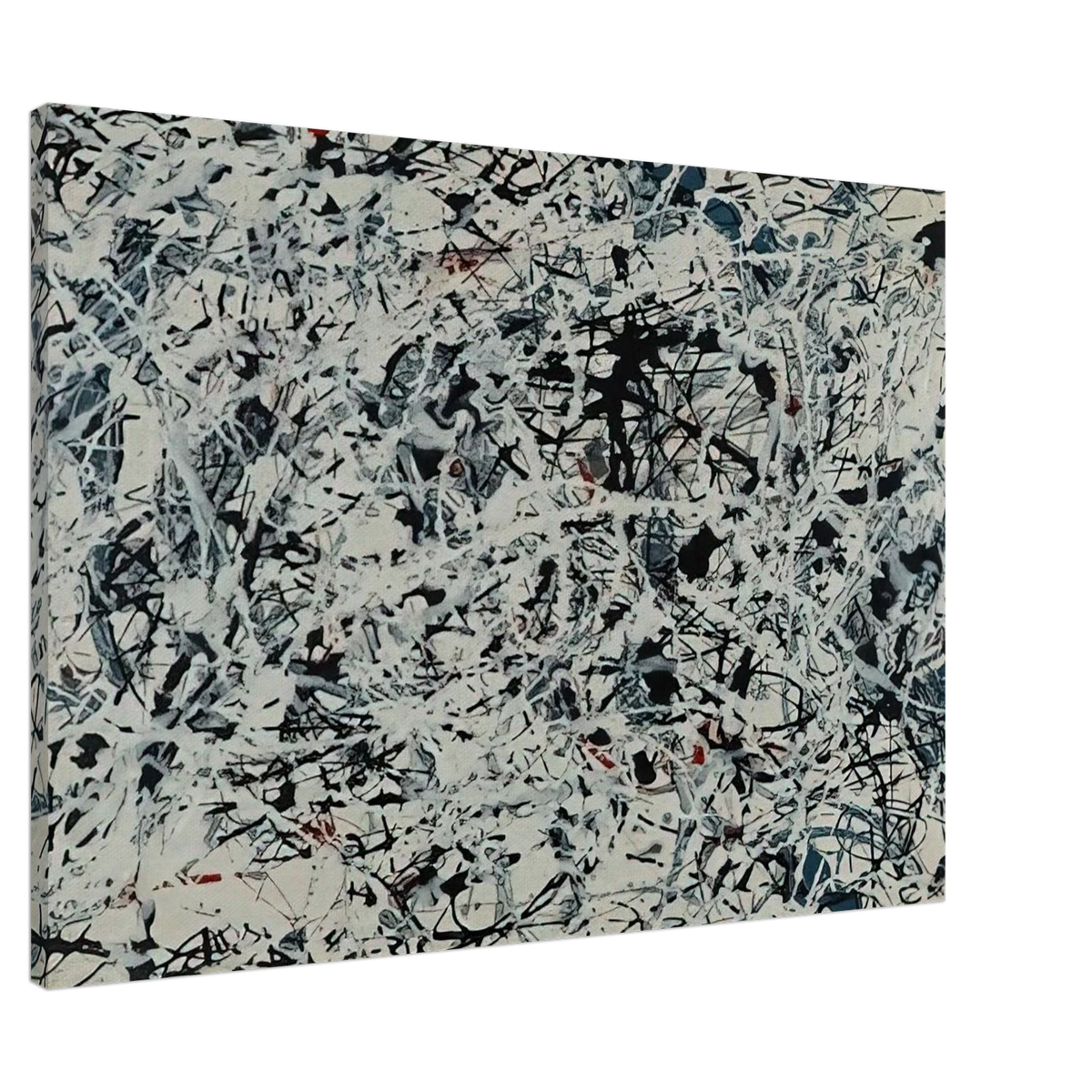 COMPOSITION WHITE BLACK BLUE AND RED ON WHITE 1948 Canvas | Jackson Pollock Canvas | Jackson Pollock Store