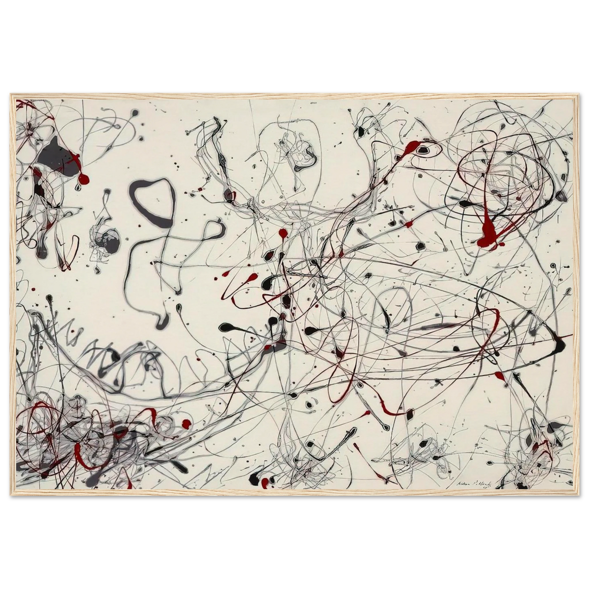 NUMBER 4 GRAY AND RED 1948 Framed Poster | Jackson Pollock Framed Prints Wall Art | Jackson Pollock Store