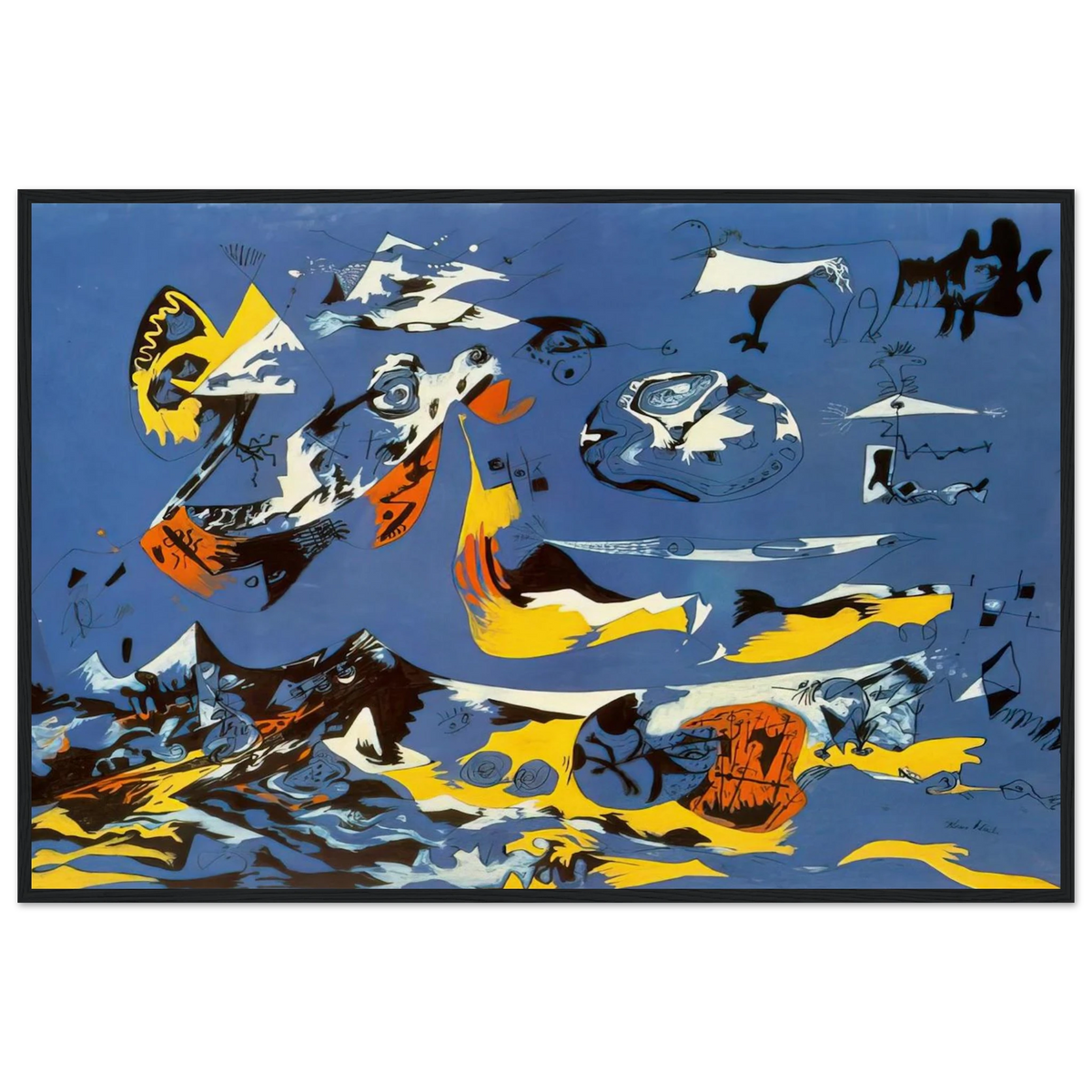 BLUE MOBY DICK Framed Poster | Jackson Pollock Framed Prints Wall Art | Jackson Pollock Store