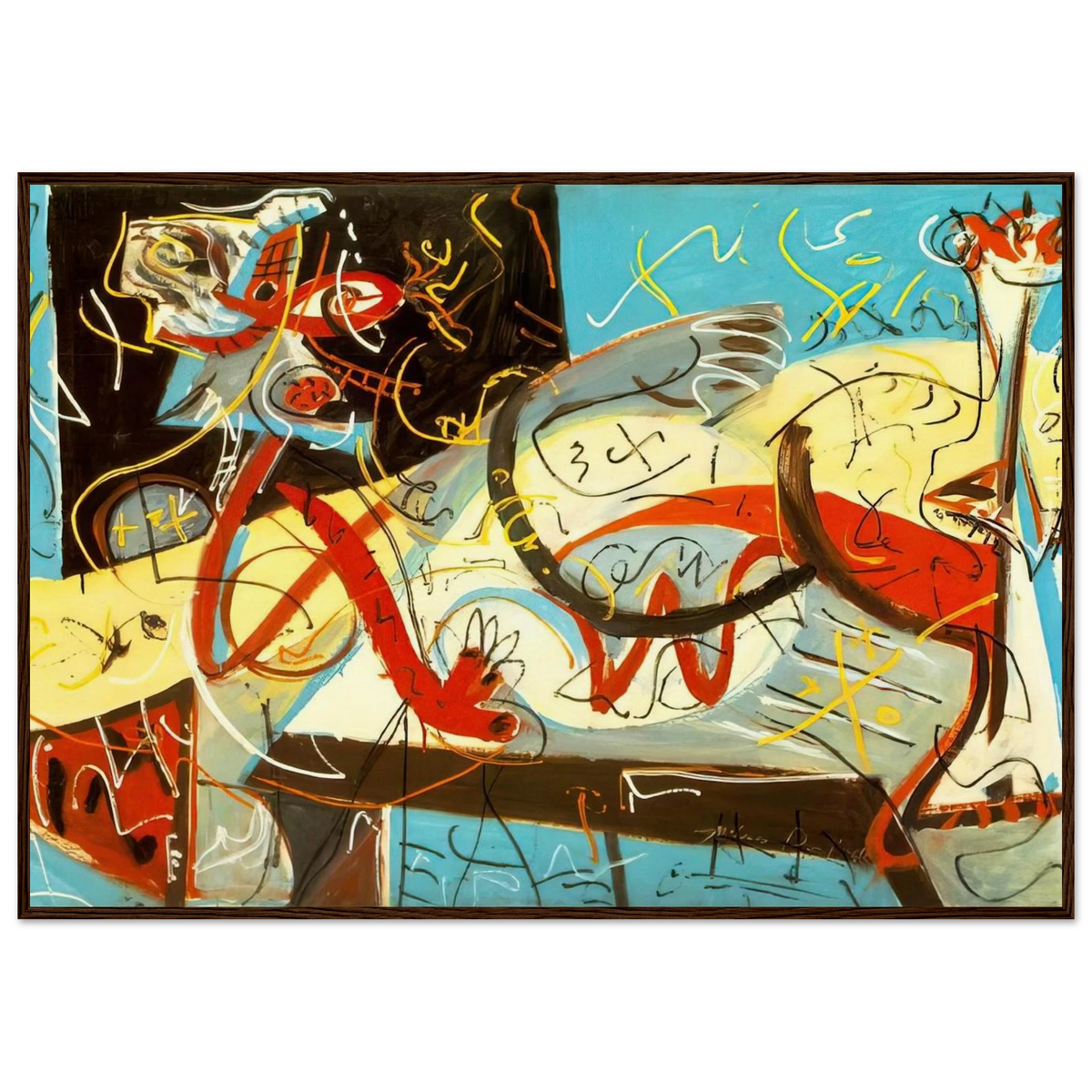 STENOGRAPHIC FIGURE Framed Poster | Jackson Pollock Framed Prints Wall Art | Jackson Pollock Store