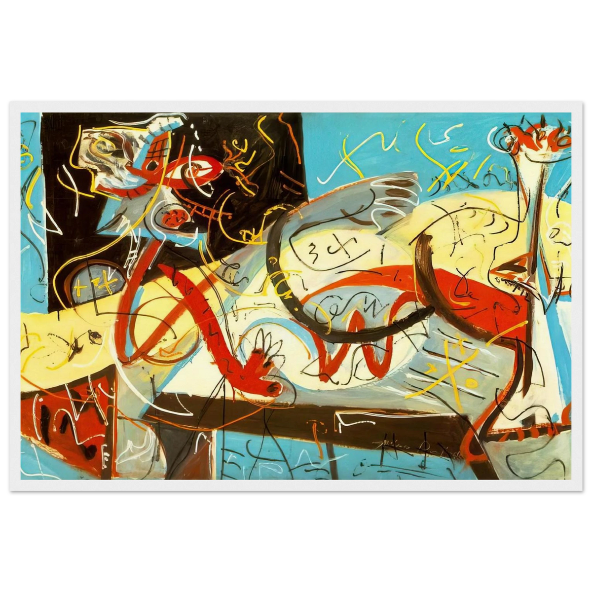 STENOGRAPHIC FIGURE Framed Poster | Jackson Pollock Framed Prints Wall Art | Jackson Pollock Store