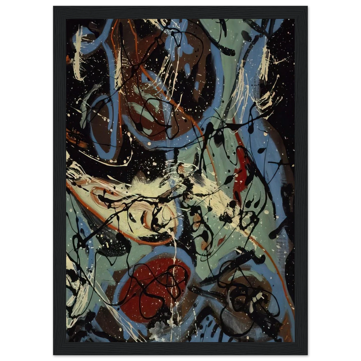 COMPOSITION WITH POURING II Framed Poster | Jackson Pollock Framed Prints Wall Art | Jackson Pollock Store
