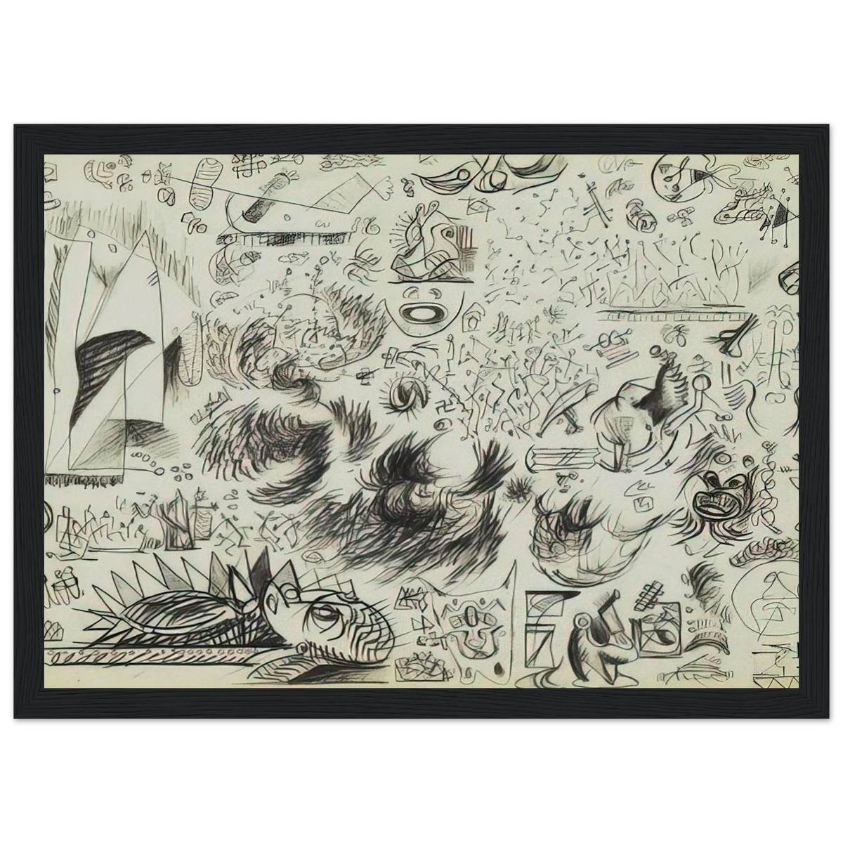 SHEET OF STUDIES 1941 Framed Poster | Jackson Pollock Framed Prints Wall Art | Jackson Pollock Store