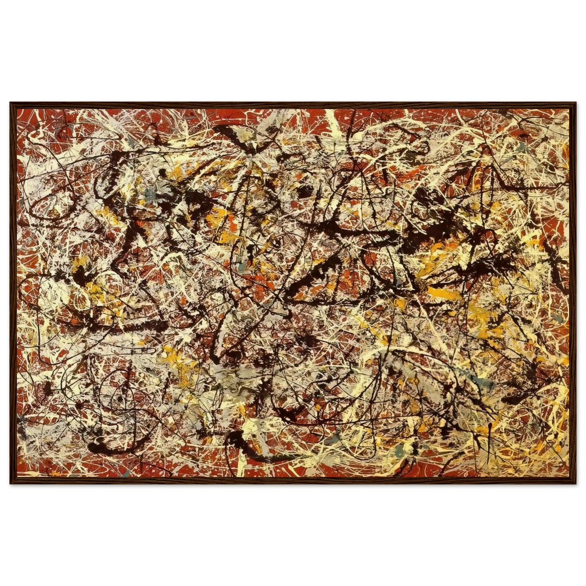 MURAL ON INDIAN RED GROUND 1950 Framed Poster | Jackson Pollock Framed Prints Wall Art | Jackson Pollock Store