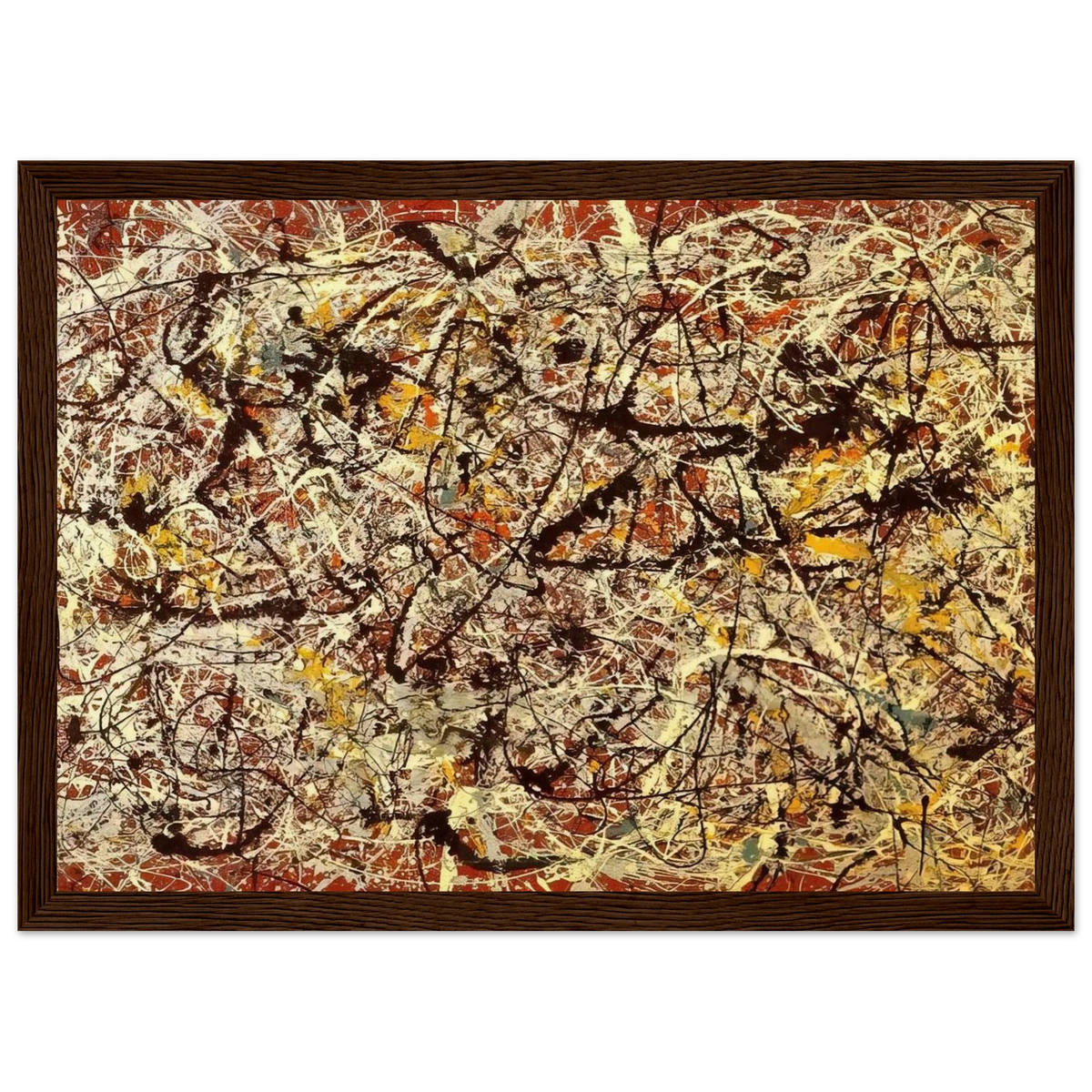 MURAL ON INDIAN RED GROUND 1950 Framed Poster | Jackson Pollock Framed Prints Wall Art | Jackson Pollock Store