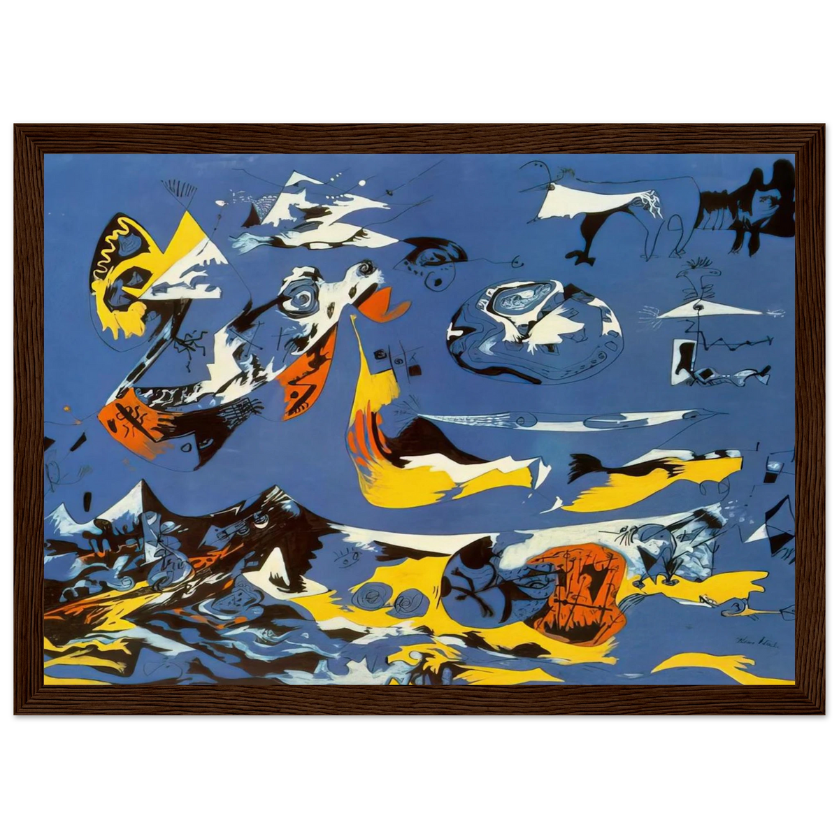 BLUE MOBY DICK Framed Poster | Jackson Pollock Framed Prints Wall Art | Jackson Pollock Store